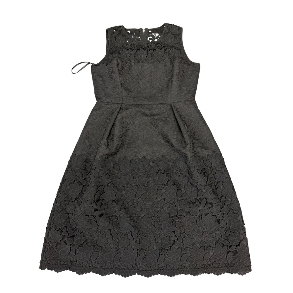 White House Black Market Black Jacquard Lace Combo Dress Womens 8 MSRP $200